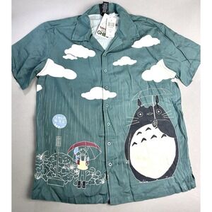 Totoro Men's S Studio Ghibli Button Up Graphic Shirt NWT